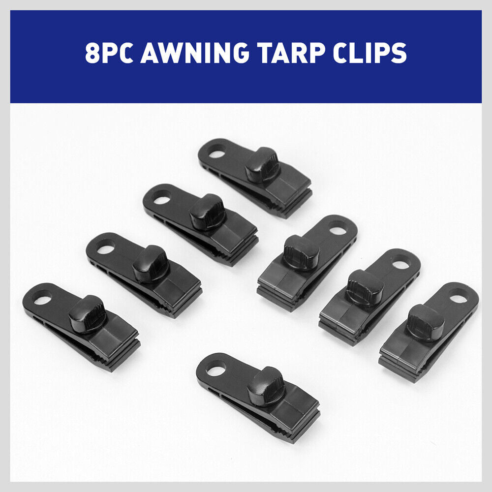 8Pc Awning Tarp Clamp Set Clips Hangers Survival Tent Emergency Grommet - Outdoorium