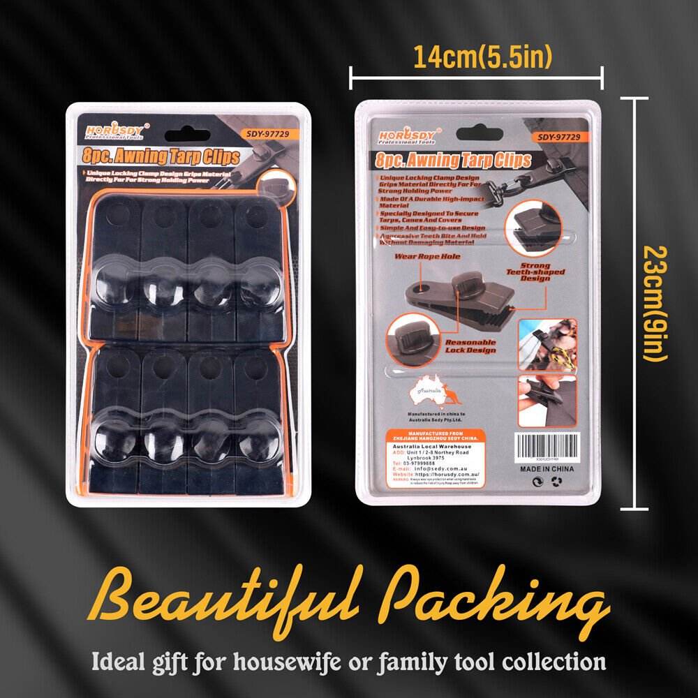 8Pc Awning Tarp Clamp Set Clips Hangers Survival Tent Emergency Grommet | Outdoorium