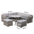 8PC Outdoor Dining Set Wicker Table & Chairs-Grey | Furniture > Outdoor
