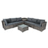 8PCS Outdoor Furniture Modular Lounge Sofa Lizard - Grey | Outdoorium