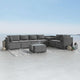 8PCS Outdoor Furniture Modular Lounge Sofa Lizard - Grey | Outdoorium
