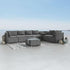 8PCS Outdoor Furniture Modular Lounge Sofa Lizard - Grey | Outdoorium