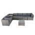 8PCS Outdoor Furniture Modular Lounge Sofa Lizard - Grey | Outdoorium
