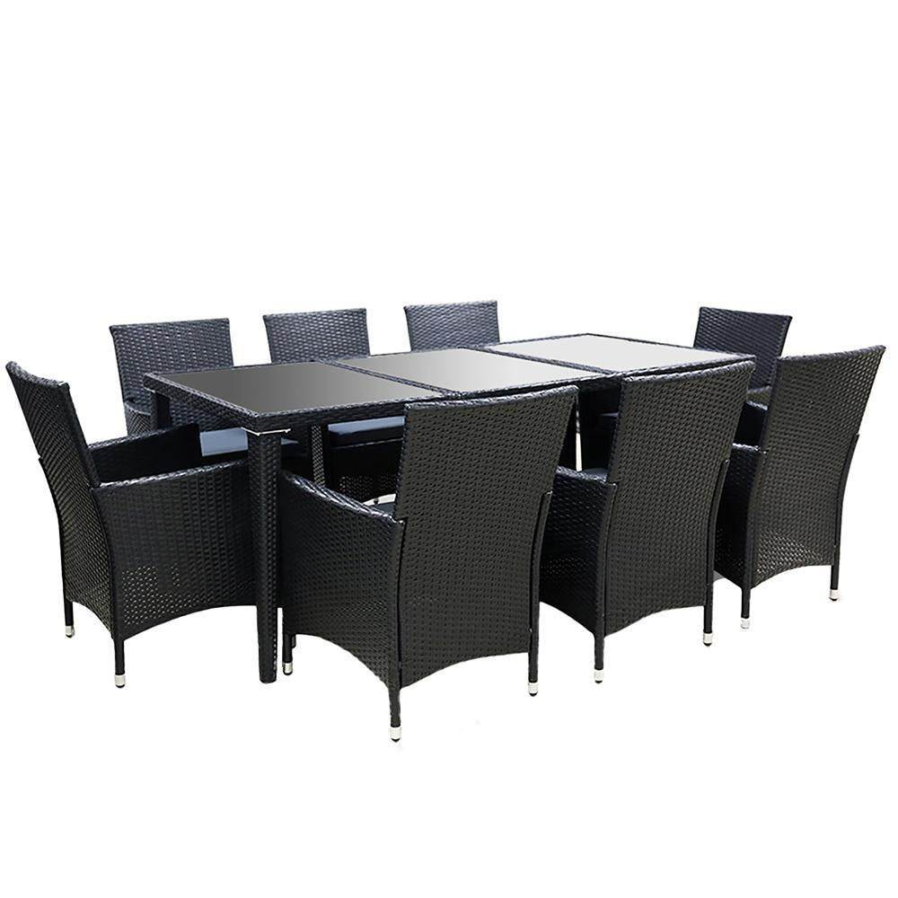 9-piece-wicker-dining-table-set-gardeon-black-patio