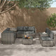 9PCS Outdoor Furniture Modular Lounge Sofa with Wicker End Table - Outdoorium