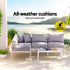Gardeon 4 Seater Outdoor Sofa Set Aluminium Lounge Setting