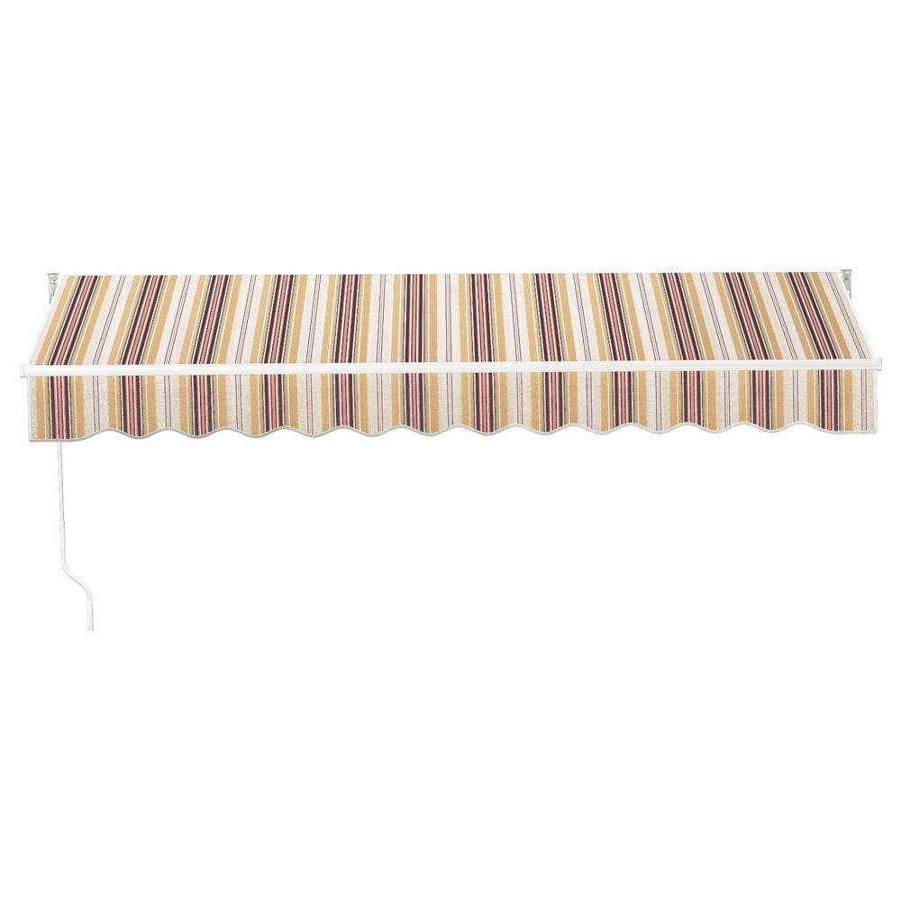 Instahut Retractable Folding Arm Awning Manual Sunshade 3Mx2.5M Beige Brown | Outdoorium