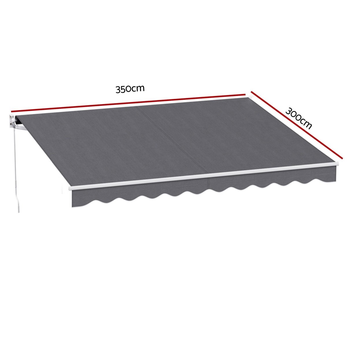 Instahut Retractable Folding Arm Awning Manual Sunshade 3.5M X 3M Grey