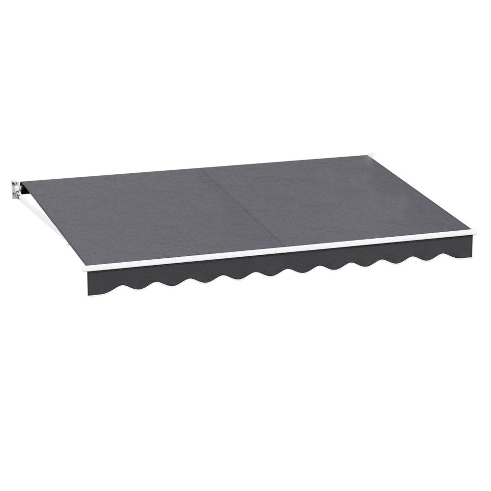 Instahut Retractable Folding Arm Awning Manual Sunshade 4Mx2.5M Grey - Outdoorium
