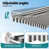 Instahut Retractable Folding Arm Awning Manual Sunshade 4.5Mx3M Grey White