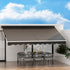 Instahut Retractable Folding Arm Awning Motorised Sunshade 4.5Mx2.5M Grey - Outdoorium