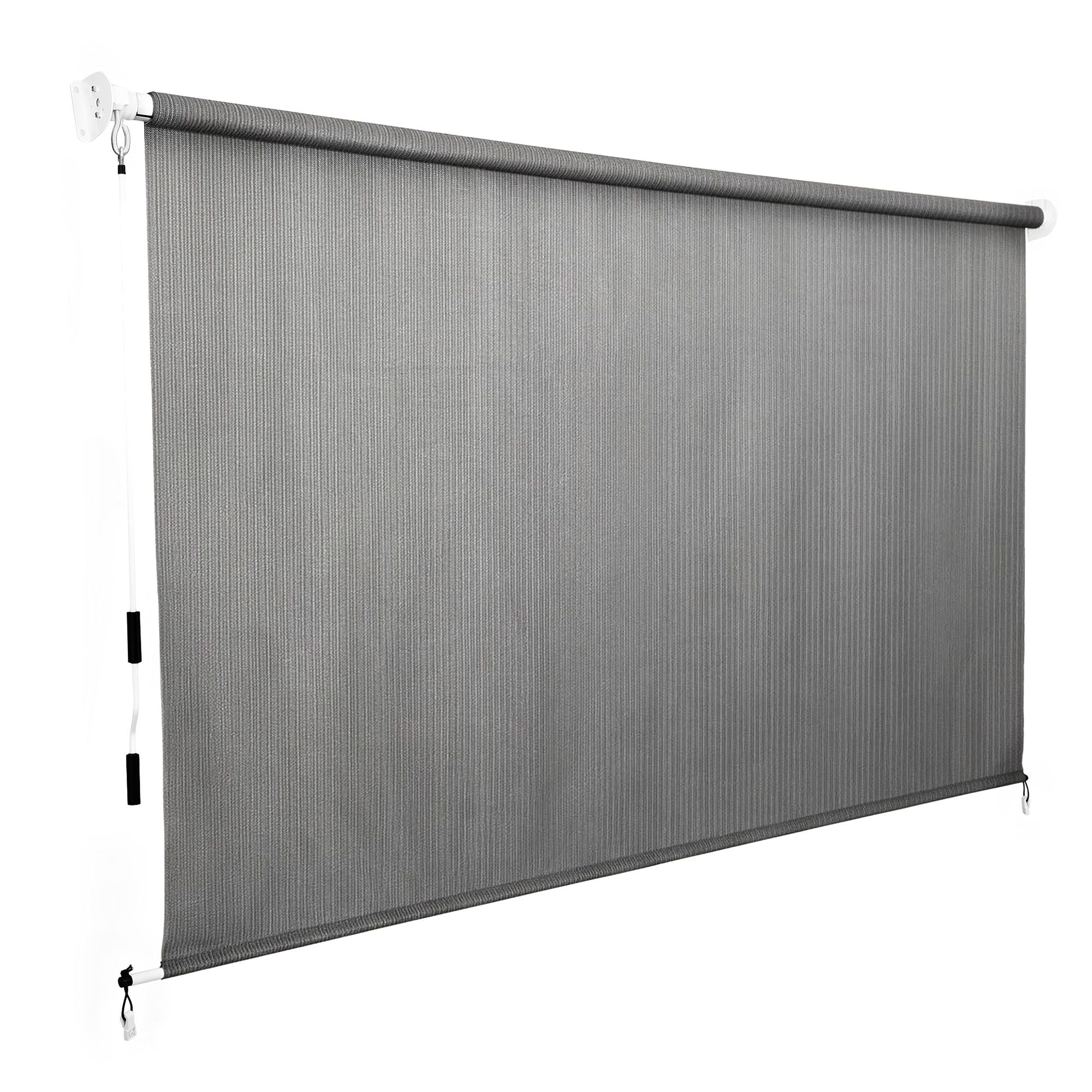 Instahut 3X2.5M HDPE Straight Drop Awning Outdoor Roller Blind Shade Screen Grey