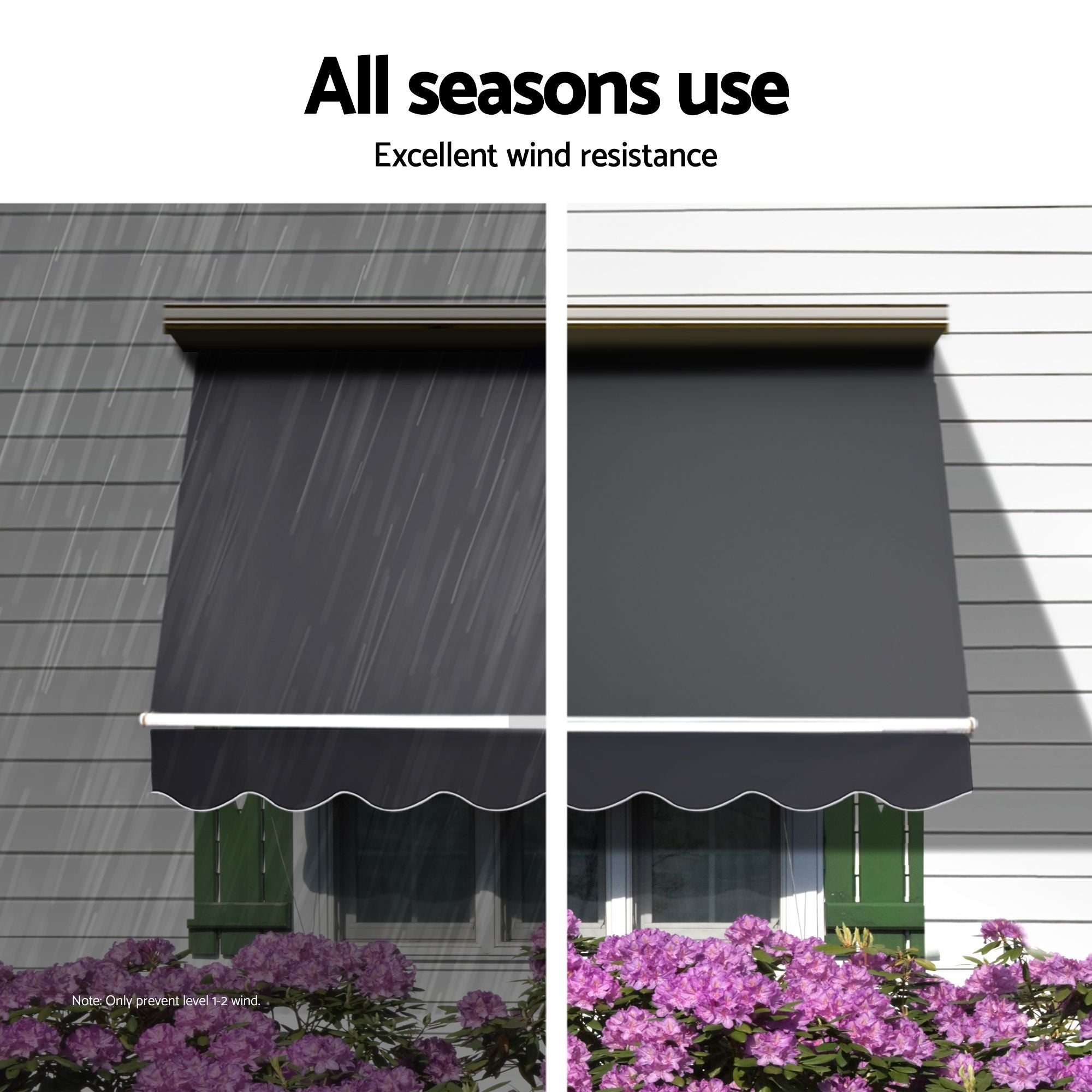 Instahut 1.8 × 2.1m grey motorised pivot arm window awning – additional product image 7