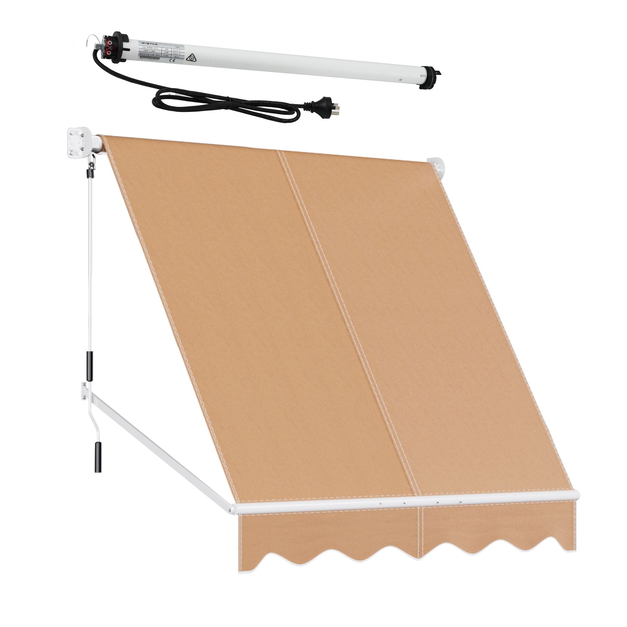 Instahut 2.1 × 2.1m beige motorised pivot arm window awning – additional product image 2
