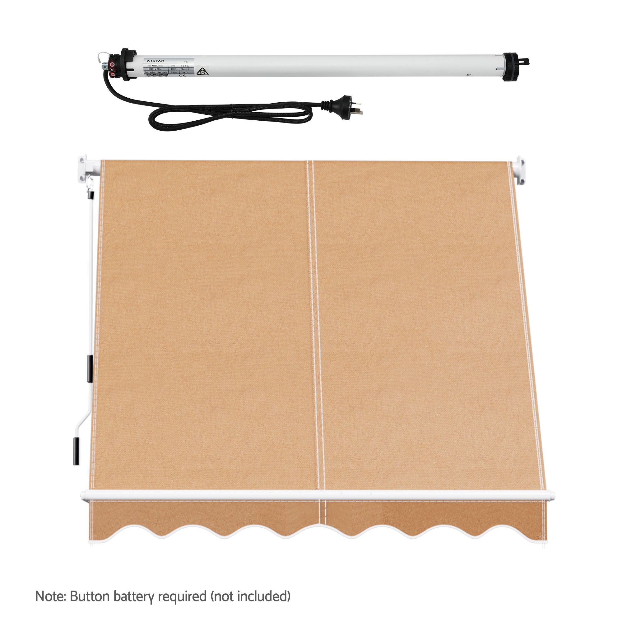 Instahut 2.1 × 2.1m beige motorised pivot arm window awning – additional product image 4
