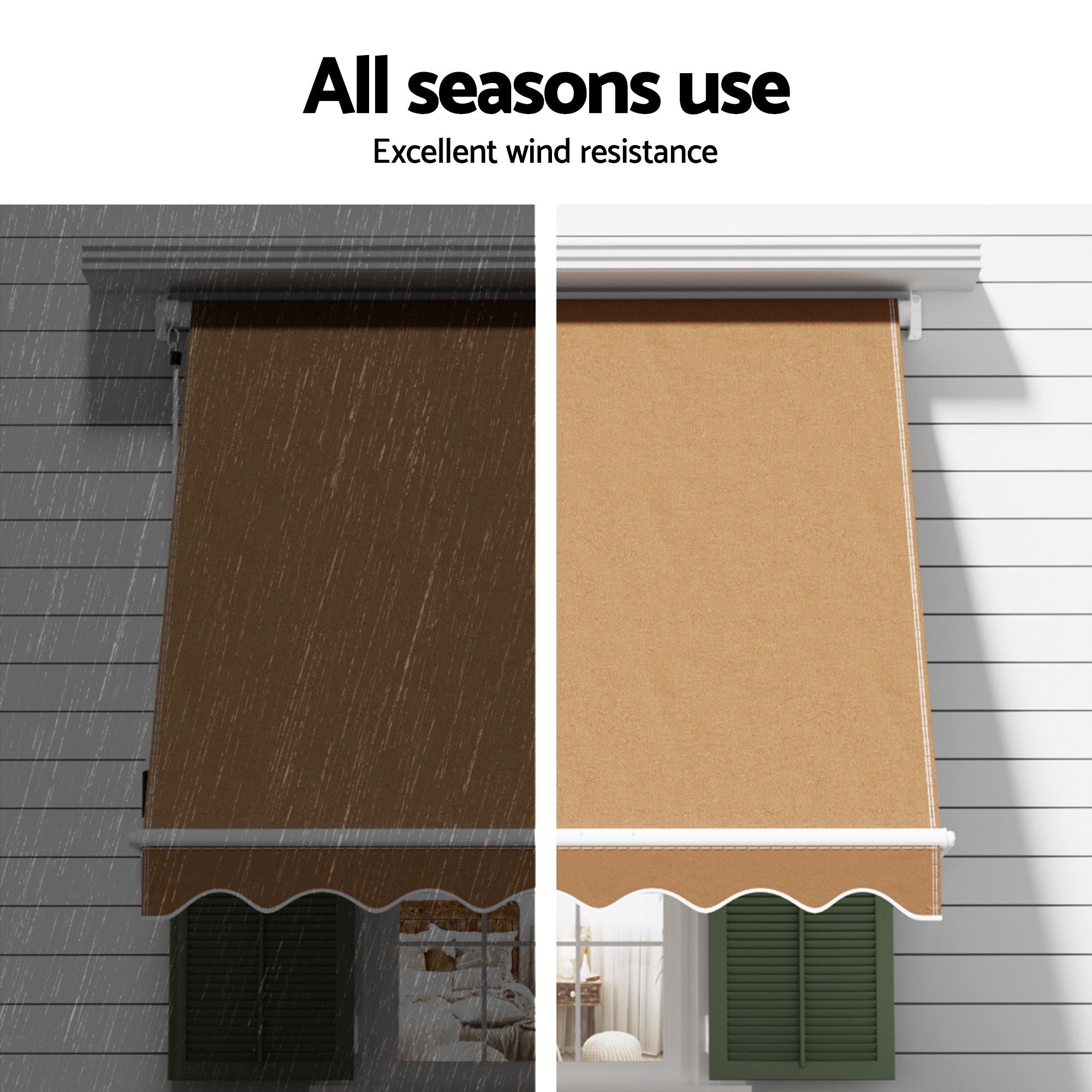 Instahut 2.1 × 2.1m beige motorised pivot arm window awning – additional product image 7