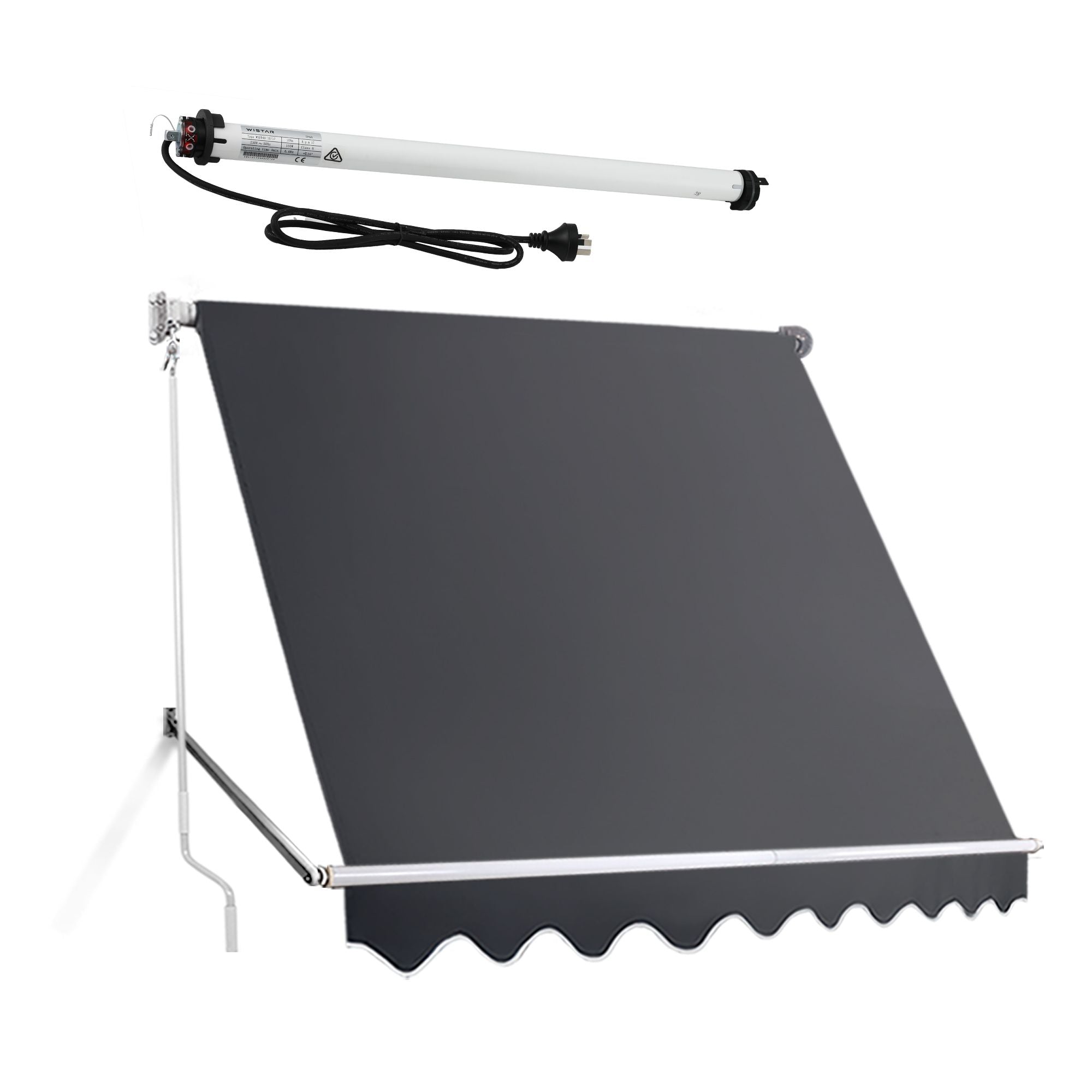Instahut 2.4 × 2.1m grey motorised pivot arm window awning – additional product image 2