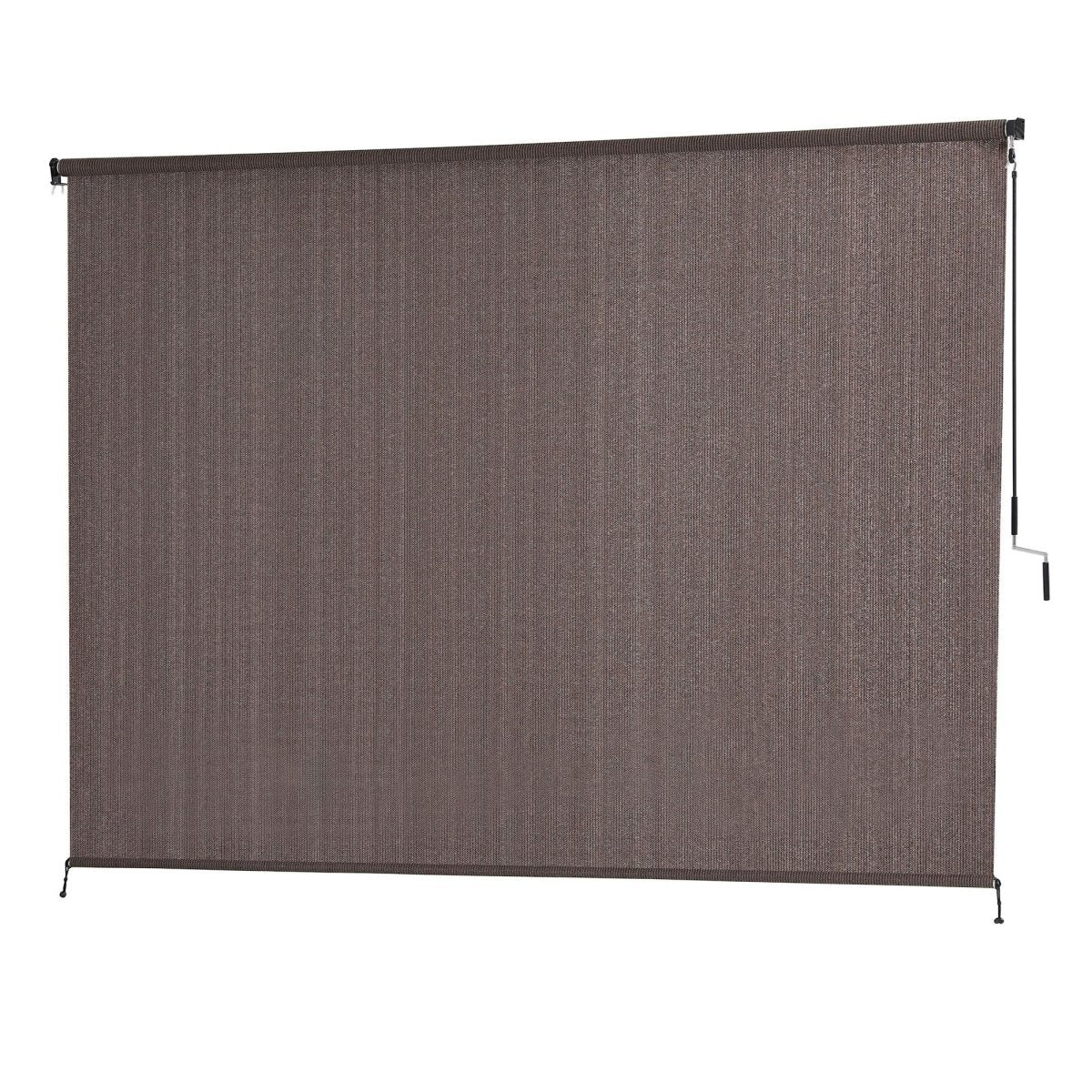 Instahut 3X2.5M Outdoor Blinds Awning Roll Down Retractable Knit Fabric Outdoor Blinds Window Shade Brown