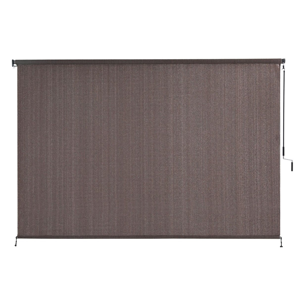 Instahut 3X2.5M Outdoor Blinds Awning Roll Down Retractable Knit Fabric Outdoor Blinds Window Shade Brown