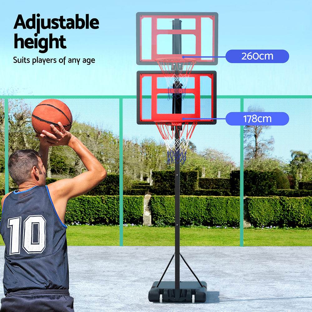 Everfit 2.6M Basketball Hoop Stand System Portable Kid - Outdoorium