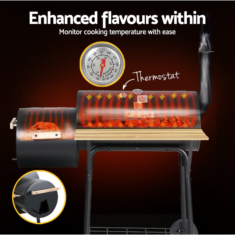 Grillz 2-in-1 offset charcoal BBQ smoker - image 5