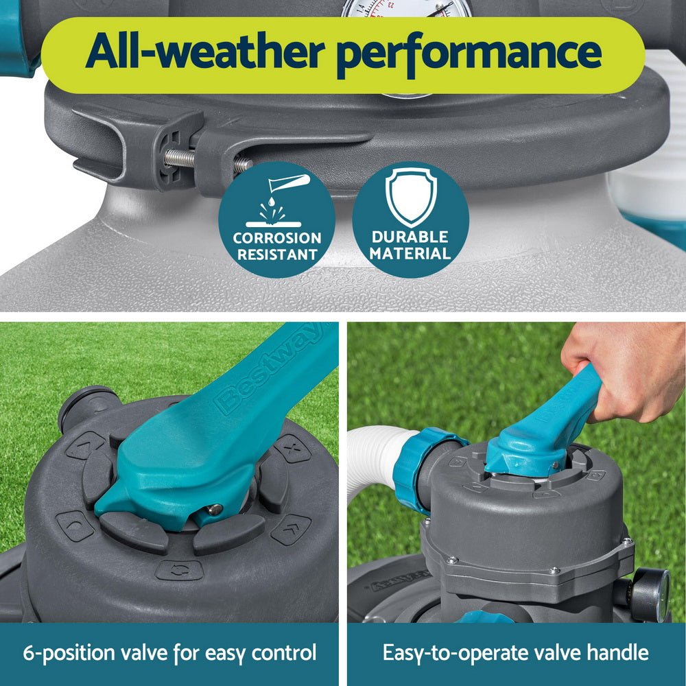 Bestway Pool Pump Sand Filter 2200GPH 8327L/H Pools Flowclear Filters | Home & Garden > Pool & Accessories > Swimming Pools