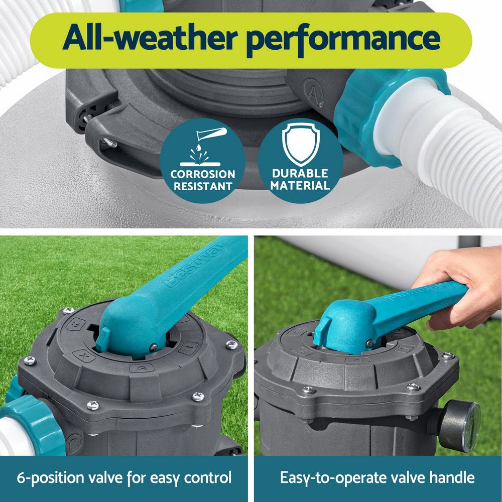 Bestway Pool Pump Sand Filter 3000GPH 11355L/H Pools Flowclear™ Filters | Home & Garden > Pool & Accessories > Swimming Pools