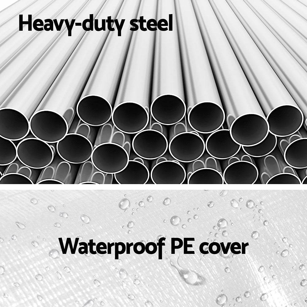 Instahut Carports 3x6m Carport Kits Steel Shelter Gazebo Canopy Garage Portable Garden Shed - Outdoorium