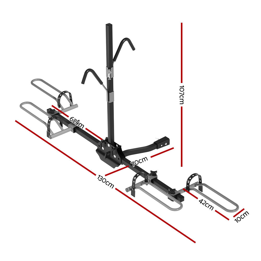 Giantz 2 Bicycle Bike Carrier Rack Car 2&quot; Hitch Mount Platform Foldable Black,Giantz 2 Bicycle Bike Carrier Rack Car 2&quot; Hitch Mount Platform Foldable Black