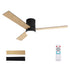 Devanti 52'' Ceiling Fan 3 Blades Double-sided DC Motor w/Light w/Remote Light Wood and bLack