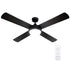 Devanti 52'' Ceiling Fan AC Motor w/Light w/Remote - Black