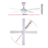 Devanti 52'' Ceiling Fan AC Motor w/Light w/Remote - White