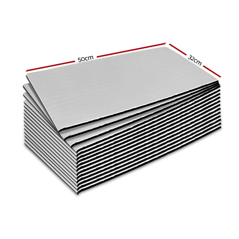 Weisshorn Butyl Car Sound Deadener Mat Heat Insulation Sound Deadening 32CM X 50CM X 12pcs | Outdoorium