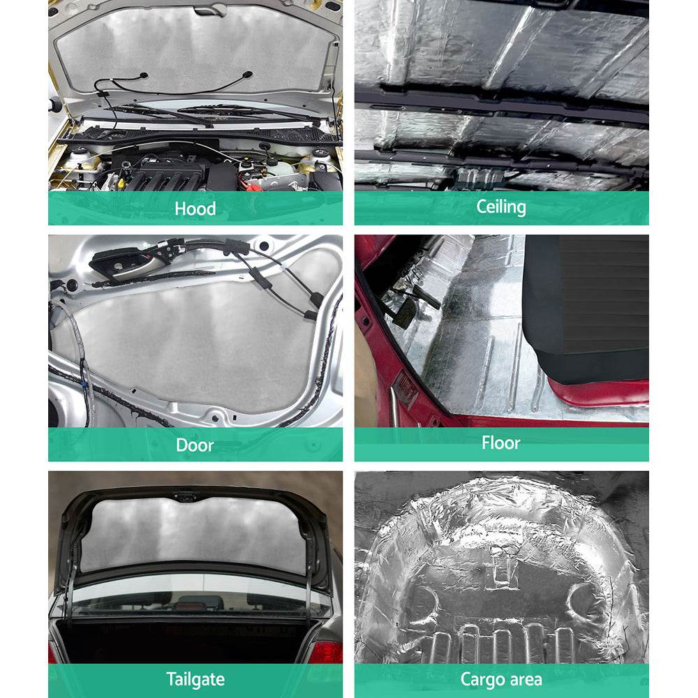 Weisshorn Butyl Car Sound Deadener Mat Heat Insulation Sound Deadening 32CM X 50CM X 12pcs | Outdoorium