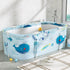 Weisshorn Foldable Bathtub PVC Spa Bucket Inflatable Cushion 134x65cm Blue - Outdoorium