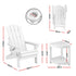 Gardeon Outdoor Table and Chairs HDPE Folding Adirondack Beach Chair Patio Furniture White