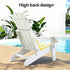 Gardeon Outdoor Table and Chairs HDPE Folding Adirondack Beach Chair Patio Furniture White