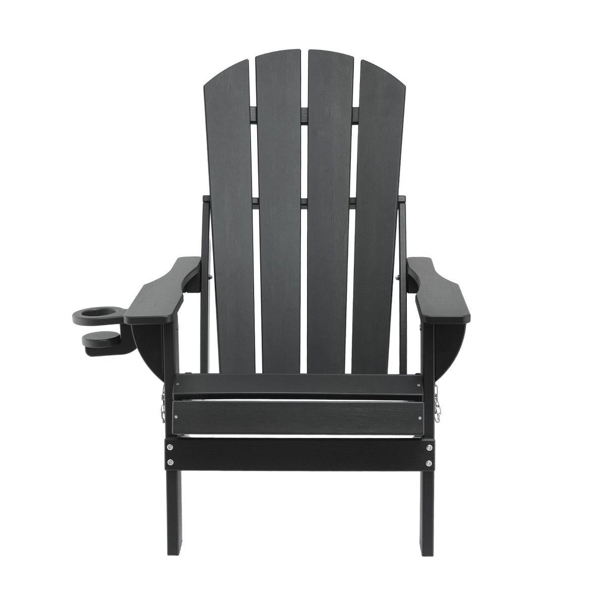 Gardeon Outdoor Chairs Folding Adirondack Beach Chair HDPE Sun Lounge Patio Furniture Garden Black
