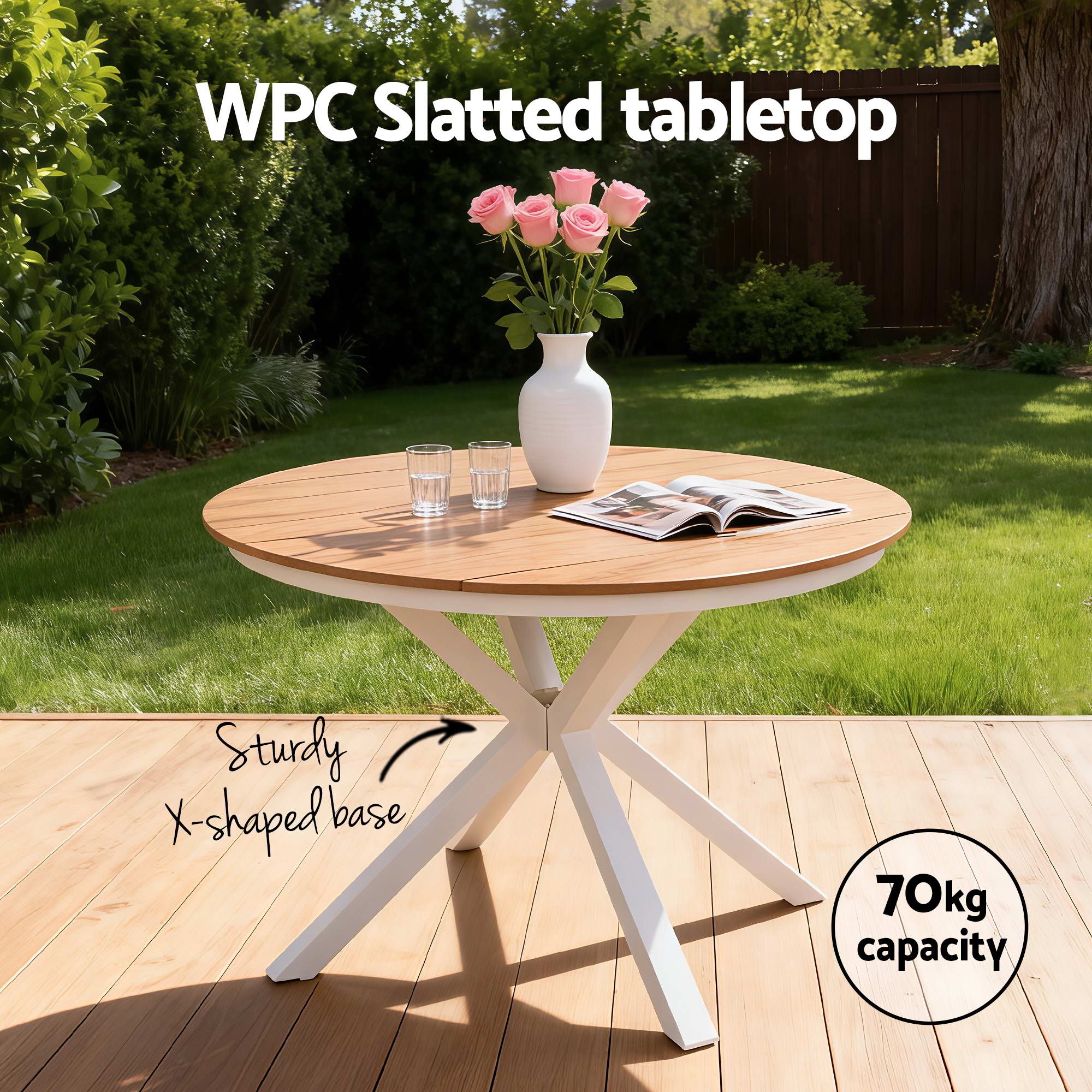 Gardeon 5PCS Outdoor Dining Set Table and Chairs Patio Garden Furniture Entwine
