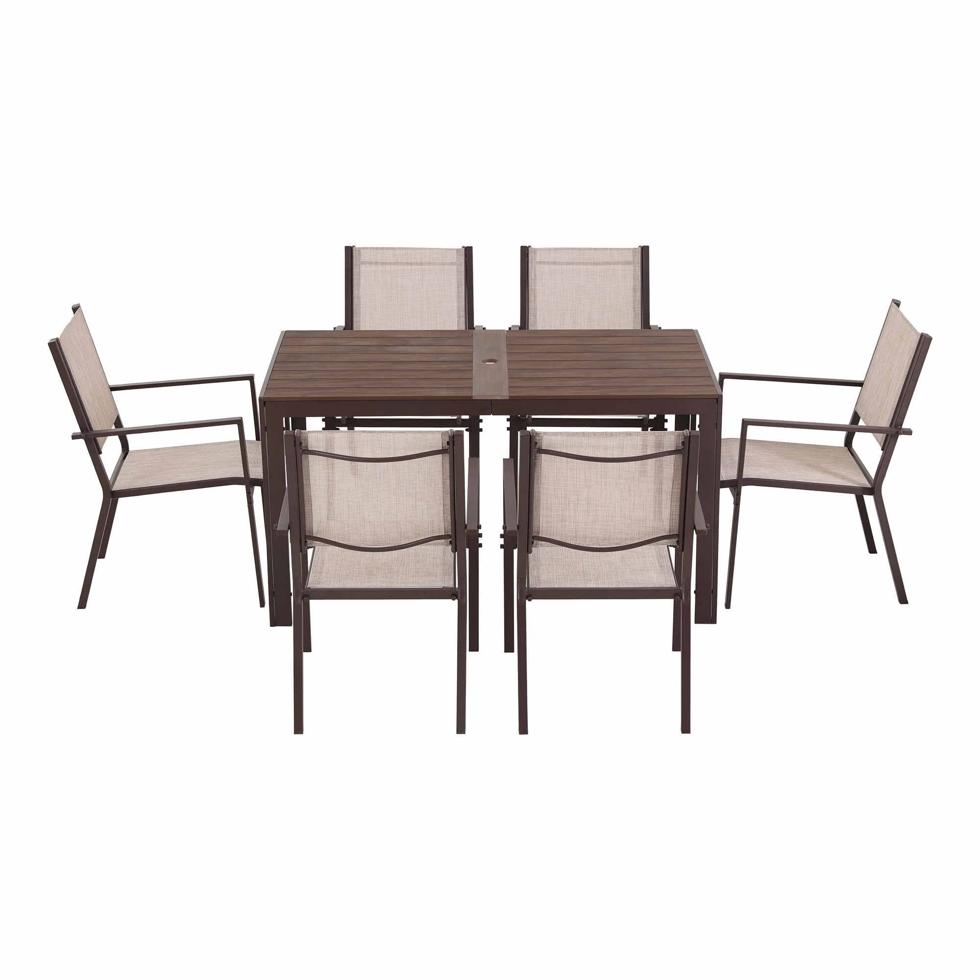 Gardeon WPC outdoor dining tabletop detail