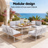 Gardeon 8-seater white outdoor dining sofa set with WPC side tables – product image 4