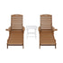 Gardeon Sun Lounge Lounger Table and Chairs Beach Chair HDPE Patio Outdoor Furniture Wheels Brown