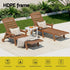 Gardeon Sun Lounge Lounger Table and Chairs Beach Chair HDPE Patio Outdoor Furniture Wheels Brown