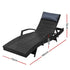 Gardeon Adjustable Black Wicker Sun Lounge with Headrest