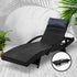 Gardeon Adjustable Black Wicker Sun Lounge with Headrest