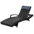Gardeon Adjustable Black Wicker Sun Lounge with Headrest