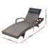 Grey and Beige Wicker Outdoor Day Bed