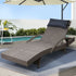Gardeon Single Wicker Sun Lounge Bed - Grey and Beige