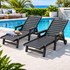 Gardeon HDPE sun loungers with wheels set of 2 black
