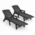 Gardeon HDPE sun loungers with wheels set of 2 black - image 3